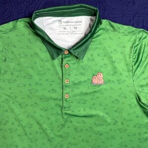 Pokemon Center Dugtrio Diglett Green Performance Polo Shirt Mens XL Fan Gear